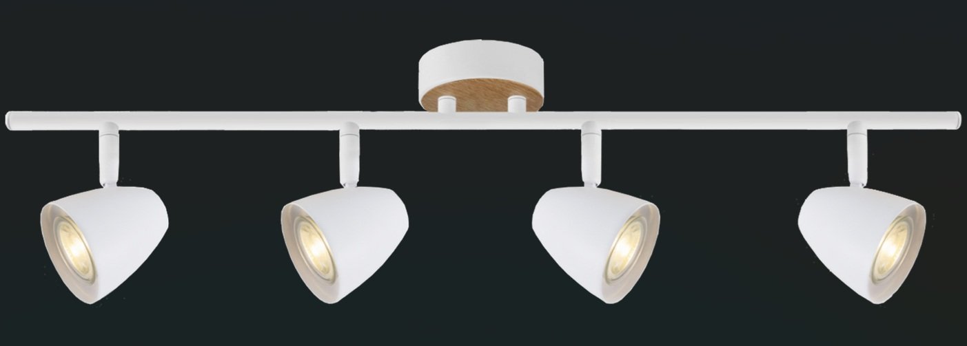 APLIQUE 4 X GU10 BLANCO+MADERA TULIPA CALADA